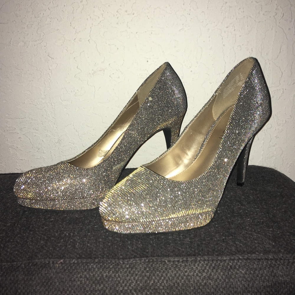 Gold high heels